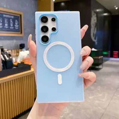 Samsung S26 Compatible Jelly Magnetic Phone Case, Solid Color, Drop-Proof - 12