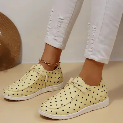 Women's Plus Size Flat Slip-On Loafers, Low-Top, 2026 Spring and Autumn - 13