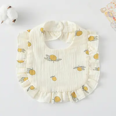 Reine Baumwolle Baby-Lätzchen mit Rüschen, Klasse A Mull, saugfähig - 6