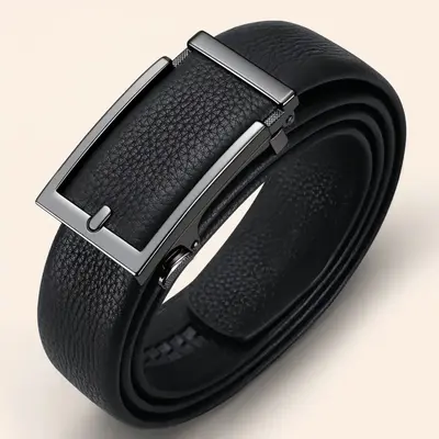 [First Layer Cowhide] Genuine Leather Men's Belt with Inner Buckle and Open End for Young and Middle-Aged Adults, Casual and Trendy Versatile Pants Belt - 7