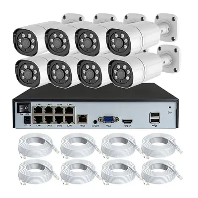 CCTV 8-channel POE surveillance kit AI face detection 4K - 7