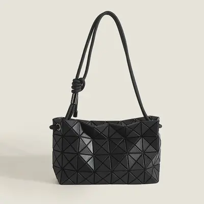 Zhai San Yi Sheng Tofu Bag 2024 Yeni Model Geometrik Elmas Kafes Çekme Halat Çantası Moda Basit Tek Omuz Çapraz Askılı El Çantası - 7