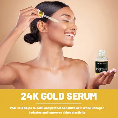 24K Altın Yapraklı Esans Serum, Hyaluronik Asit, Nemlendirici Kırışıklık Karşıtı - 4