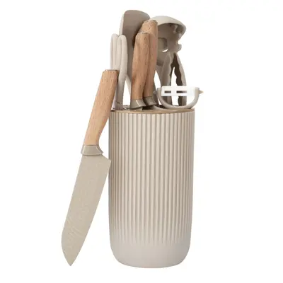 Edelstahl-Küchenmesserset mit Spachtel und Bratwendel - 7