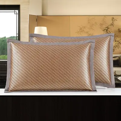 Summer Ice Silk Pillowcase, Cool Bamboo Pillow Cover, 2-Pack