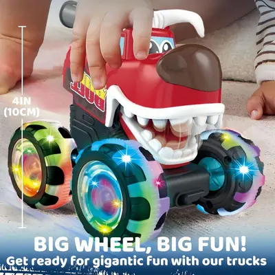 Press-and-Go Light-Up Monster Truck Toy with Inertia Wheels