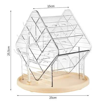 Schreibtisch-Lippenstift- und Kosmetik-Organizer, drehbar, transparente Box - 7