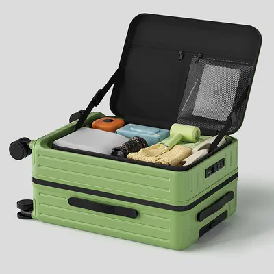 Seitlich öffnender erweiterbarer Koffer für Damen, Reisekoffertruhe mit Zahlenschloss, 20 Zoll, gefüttert, verdickt, große Kapazität, hochwertiger Trolley-Koffer - 10