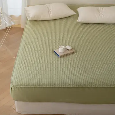 Washable Thick Quilted Cotton Mattress Protector Single - 11