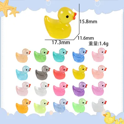 Glow-in-the-dark resin duck for DIY jewellery and mini decor