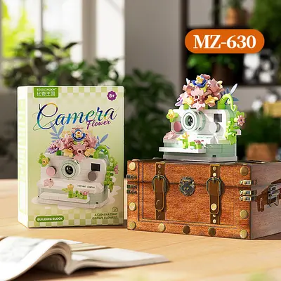 Flower Building Block Set, Instant Camera Model, Educational Toy for Children - 10