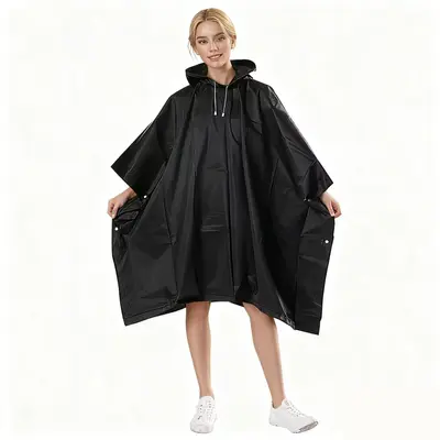 Raincoat cape, disposable, multi-purpose, full-body, 3-in-1, outdoor