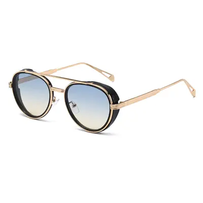 Retro Oval Sunglasses with Side Protection, Unisex - 10
