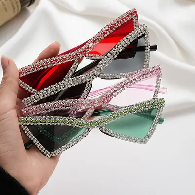 Rhinestone Bow Colorful Small Frame Party Sunglasses - 4