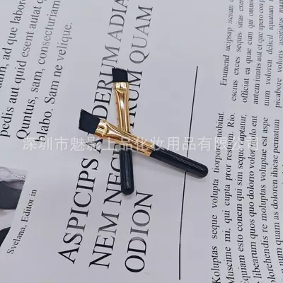 Mini Angled Eyebrow Brush, Portable Makeup Tool, Total Length 4.8 cm