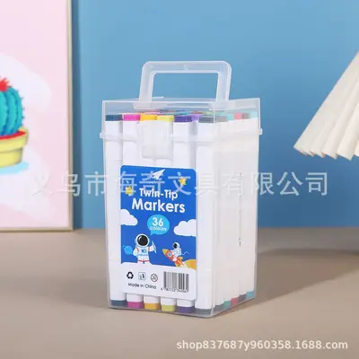 Çift uçlu marker kalem seti, 12 renk, su ile yıkanabilir, anime çizim - 9
