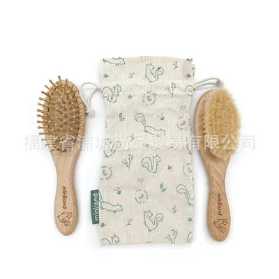 Fabrika çıkışlı bebek yün fırça banyo seti bebek saç tarağı bebek banyo fırçası silikon şampuan fırçası