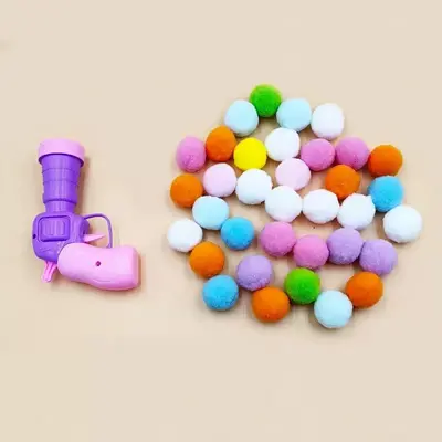 Flauschball-Schussgewehr Katzenspielzeug, elastische Bälle - 8