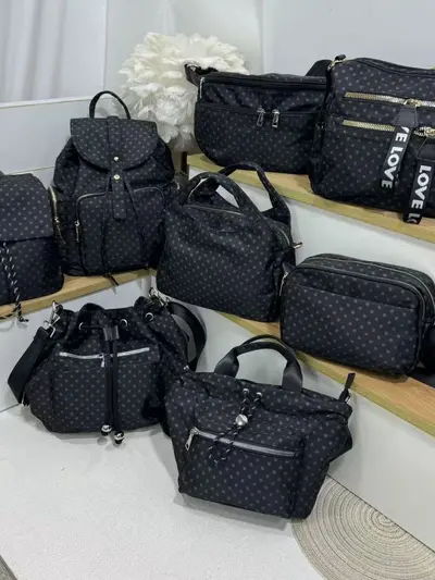 Waterproof Nylon Women's Bag, Polka Dot, Backpack and Crossbody - 4