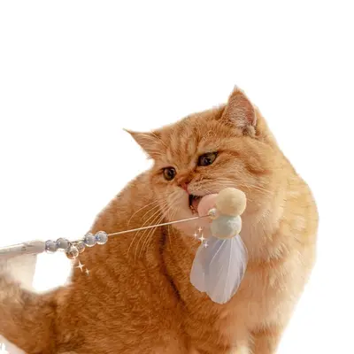 Retractable Cat Teaser Wand with Bell and Replaceable Head - 6