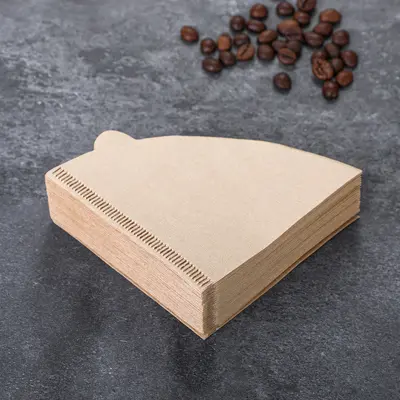 Cone Coffee Filter Paper for American Coffee Machines, V60 Filter, White Wood Pulp