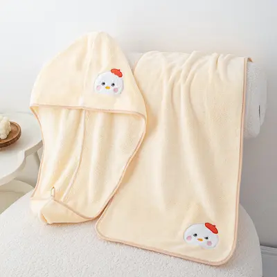 Hühner-Stickerei-Handtuchset, Korallenfleece, weich - 2