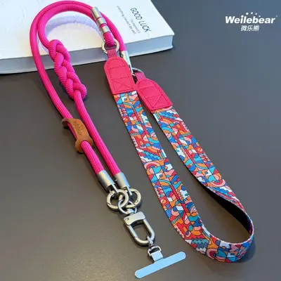 Geflochtenes Handyband, verstellbar, zum Umhängen, breit und robust