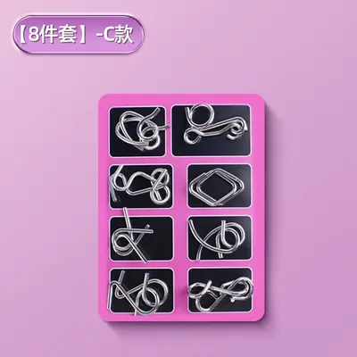 Luban Lock Nine Linked Rings Puzzle, 24-Piece Brain Teaser Set for Kids and Seniors - 9