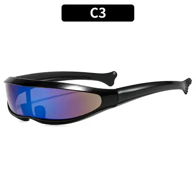 Sonnenbrille im X-Men-Stil, Laser-Hologramm, einteilige Gläser - 8