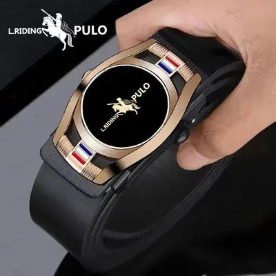 Douyin Viral Paolo Classic High-End No-Tooth Automatic Buckle Leather Belt for Men - Fashionable Versatile Business Leather Belt