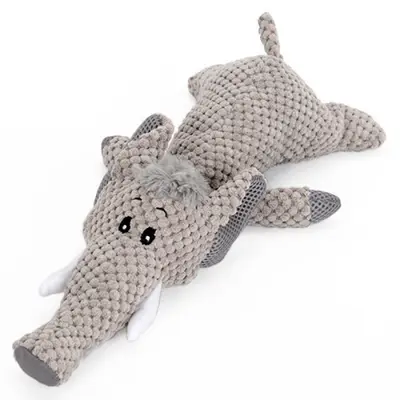 Squeaky Plush Lion and Elephant Dog Toy, Durable - 8
