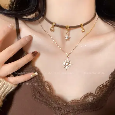 Bohemisches Damen-Halskettenhalter, Retro-Choker, Knochenkette