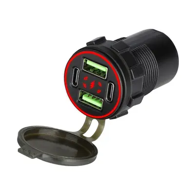 Motorrad-QC-Dual-USB-Ladeanschluss mit PD-Schnittstelle, Tuning-Schnellladung, wasserdicht, 24V/12V, Smartphone-Ladegerät - 7