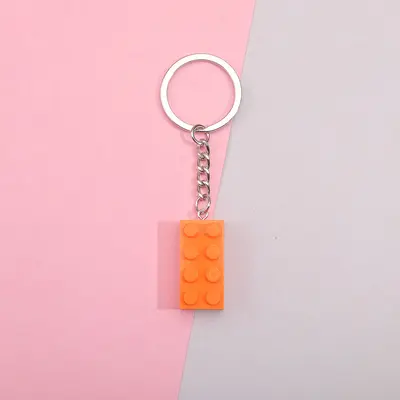 Colorful Acrylic Building Block Keychain Ring Chain Necklace - 11