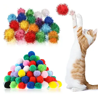 Etkileşimli kedi oyuncak seti, yaylı top ve çanta