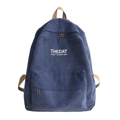 Men's Canvas Backpack, Solid Colour, Hong Kong Style, Large Capacity - 6