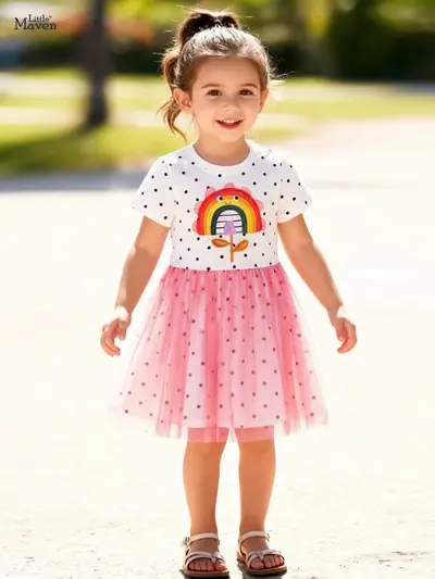 Girls' Summer Tulle Dress, European-American Style