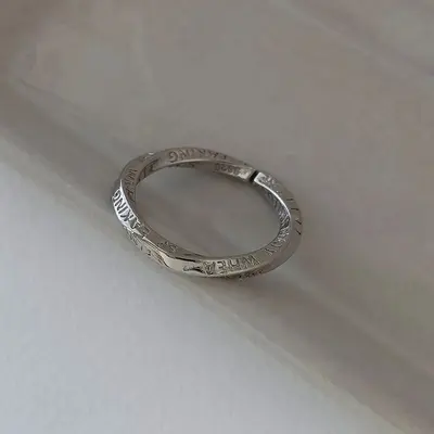 Silber dreiteiliges Ringset Damen, minimalistisch - 9