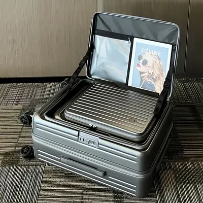 3-Piece Side-Opening Luggage Set with Expandable Combination Lock Trolley - 3