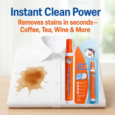 [Dropshipping] No-wash stain remover pen for white clothes, removes oil stains, hot pot, barbecue, blood stains, jam, and mid-stain residue from dry cleaning agents.