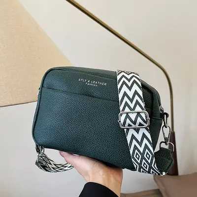 Small Square Crossbody Bag with Wide Shoulder Strap for Women - 9
