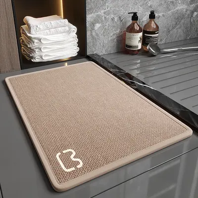 Thickened Linen Bathroom Mat, Absorbent and Non-Slip - 11