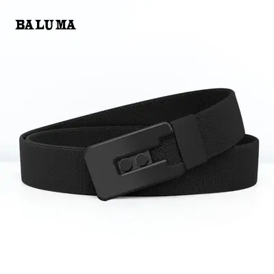 Barroma High-Elastic Canvas Leather Belt Men's Nylon Tactical Waist Belt Fashion Interchange Buckle Belt Versatile Trouser Belt