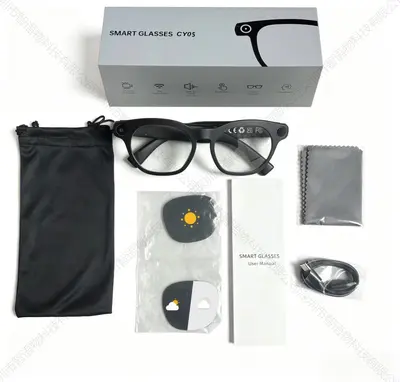 新款CY05智能眼镜高清直播录像拍照实时翻译AI对话Smart glasses - 10