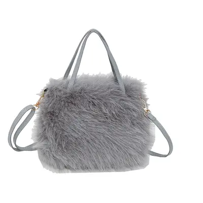 Women's Handbag, Plush and Beaded, Small Square Shoulder Bag - 13