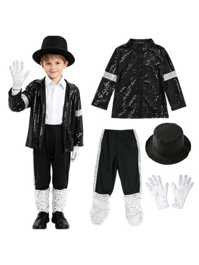 Halloween MJ Tap Dance Performance Costume, Kids Cosplay - 4