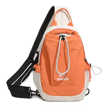 Outdoor Color-Block Drawstring Small Backpack, Lightweight Crossbody Travel and Hiking Bag - 8