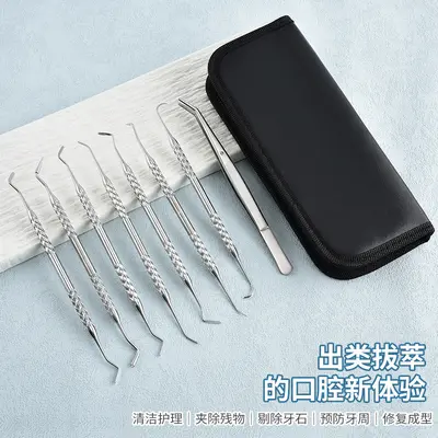 Dental tool set 8-piece, stainless steel, tartar cleaning