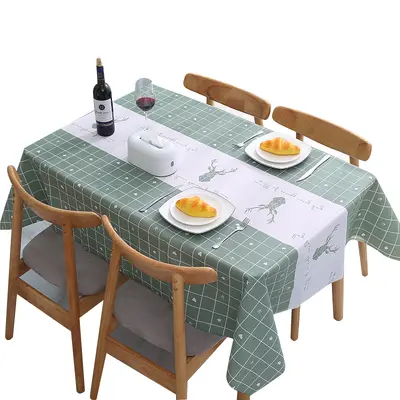 Waterproof PEVA Checkered Tablecloth, Oil-Resistant, Wipe-Clean - 6