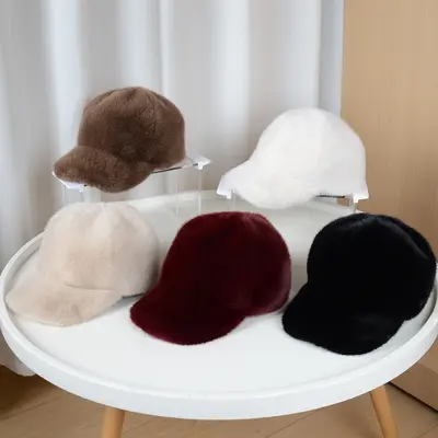 2025 Cross-Border Export Baseball Cap Unisex Faux Mink Warm Stylish Autumn Winter Versatile Fashion Commuting